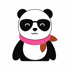panda wearing scarf and sunglass