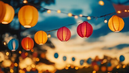 Colorful Lanterns Sunset Festival.