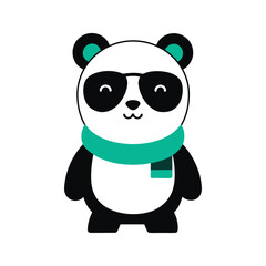 panda wearing scarf