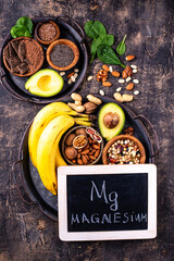 Products containing natural magnesium Mg