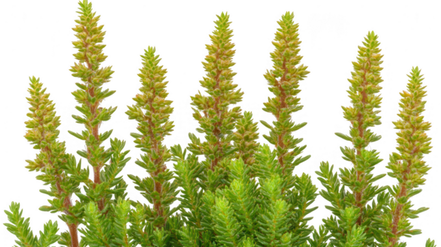 Close-up of the Fresh Green Sedum Plant on a PNG transparent background.