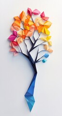 Colorful Origami Tree Art.