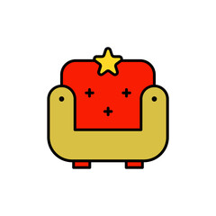 VIP Lounge Chair with Star and Spotlight Icon.