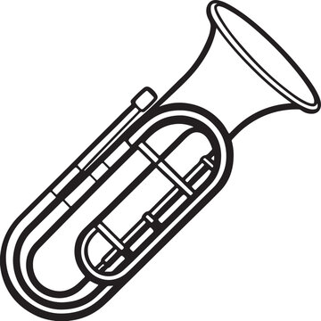 black and white tuba musical instrument clip art preview