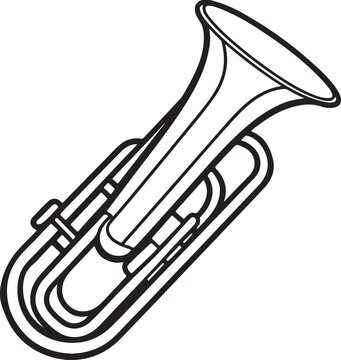 black and white tuba musical instrument clip art preview