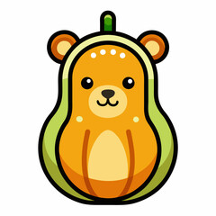Honey Bear Squash icon on white background 