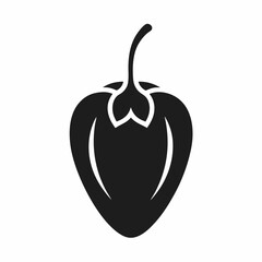 Habanero Pepper Silhouette icon on white background