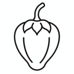 Habanero Pepper outline icon on white background
