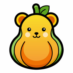 Honey Bear Squash icon on white background 