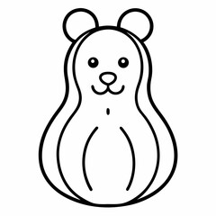 Honey Bear Squash outline icon on white background