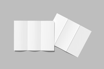 realistic brochure trifold blank mockup design 3D	