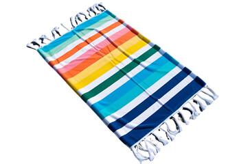 Colorful beach towel with sharp clear stripes ideal for summer use.