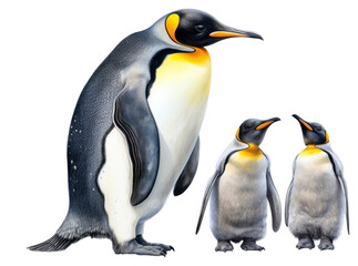 Fototapeta premium PNG Penguin animal bird king penguin, digital paint illustration.