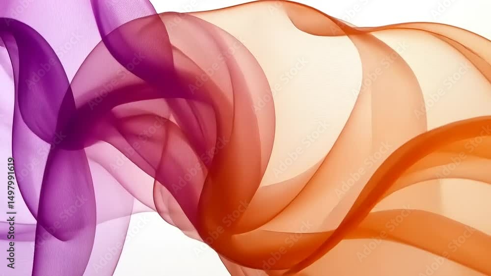 Poster abstract flow silk gradient background animation with purple and orange waves motion