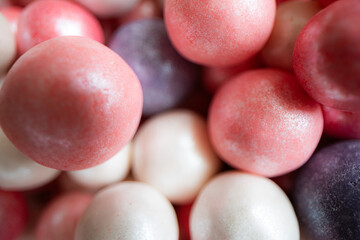 Closeup of sugar beads for cake decoration