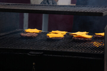 BBQ Burger with Flame – Outdoor Grilling