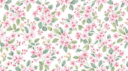 Seamless pattern with flowers watercolor, Spring  Watercolor flowers background, Colorful flower Watercolor background