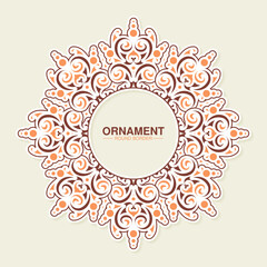 Decorative Ornamental Swirl Design Round Border Illustration Graphic