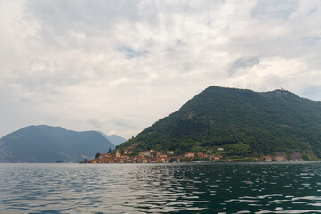Carzano village profile over the lake Iseo