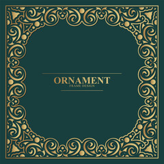 Elegant Golden Ornament Frame Design