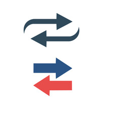 Data transfer arrows blue red direction exchange