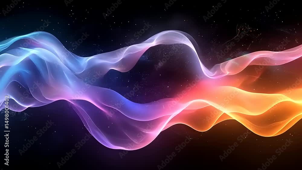 Poster abstract fluid waves of light: mesmerizing motion graphics with vibrant color gradients