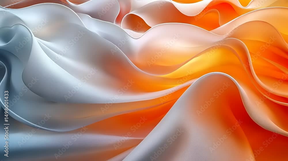 Poster abstract fluid waves with gradient of orange and white color elegant modern background