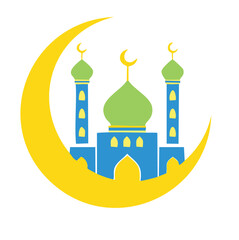 Crescent moon mosque islamic ramadan eid mubarak