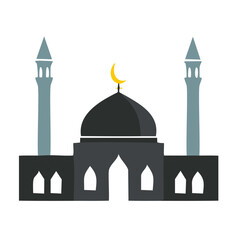 Simple illustration of a mosque islamic religious building