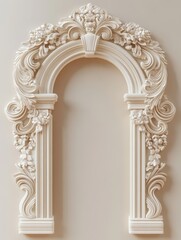 Naklejka premium Intricate floral arch design modern interior decorative elements elegant setting
