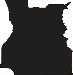 Angola map silhouette vector style with white background