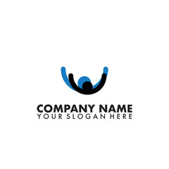 Obraz premium Flat vector logo symbol of father holding his child showing father's love for child