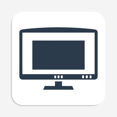 Smart TV on Wall Icon for Room Entertainment System Representations