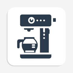 Coffee Maker Flat Icon – Hotel Room Appliance for Guest Beverage Service