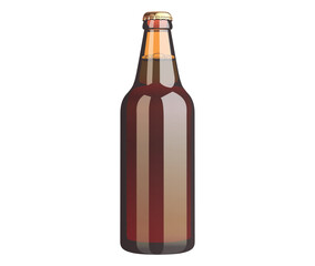 Vector of red beer bottle isolated on white background