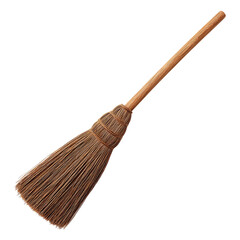 Simple Wooden Broom on White Background, png clipart with transparency