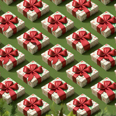 A Symphonic Display of Gifted Joy Wrapped in Evergreen Elegance and Gift Box Design