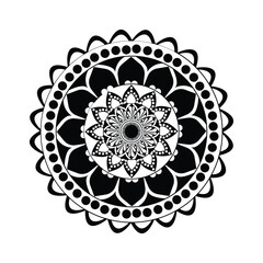 A line art mandala illustration of a coloring page