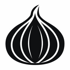 Garlic Silhouette icon on white background