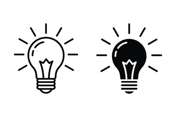 Light Bulb icon, Idea icon symbol vector