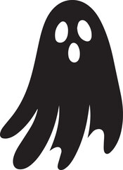 Ghost Icon Silhouette Vector – Scary Black Halloween Illustration