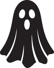 Ghost Icon Silhouette Vector – Scary Black Halloween Illustration