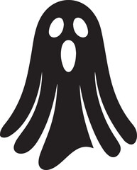 Ghost Icon Silhouette Vector – Scary Black Halloween Illustration