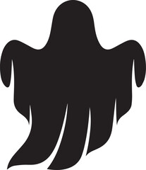 Ghost Icon Silhouette Vector – Scary Black Halloween Illustration