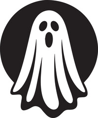 Ghost Icon Silhouette Vector – Scary Black Halloween Illustration