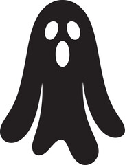 Ghost Icon Silhouette Vector – Scary Black Halloween Illustration