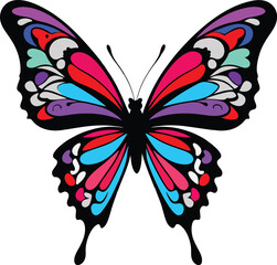 Butterfly colorful vector art illustration design