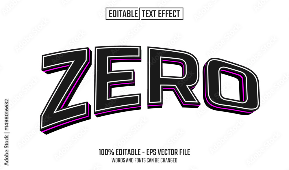 Canvas Prints zero editable text effect