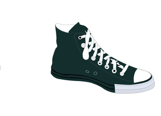 black and white modern casual sneaker clipart vector icon