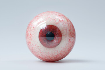 Detailed Eyeball Model Showcasing Ocular Anatomy on Light Gray Background